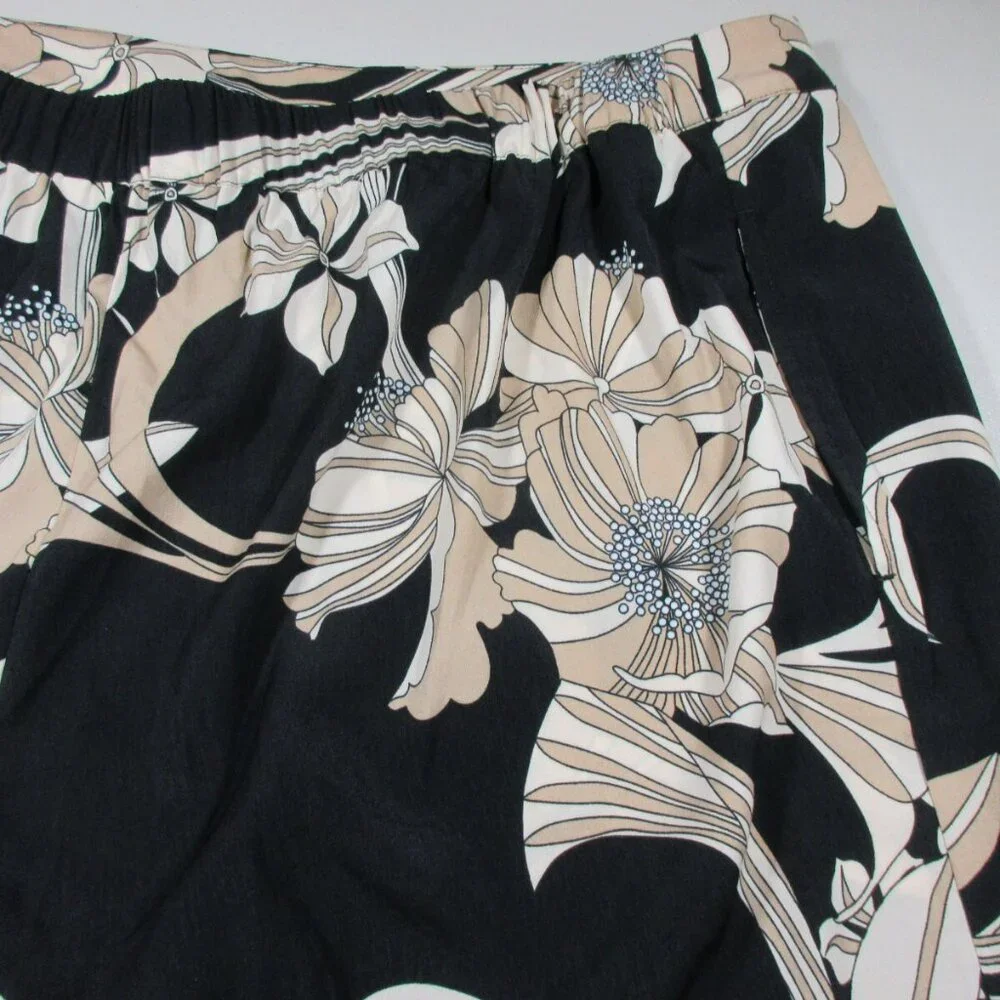 Soft Surroundings womens black beige Yara wide leg Hawaiian pants 1Xx30 NWT - Picture 10 of 11